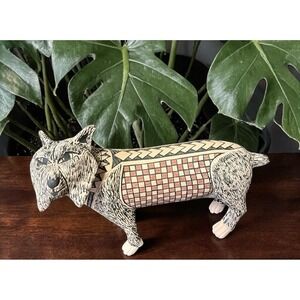 Mata Ortiz Pottery Bobcat Animal Effigie Tomas Quintana Folk Art Mexican‎ Clay